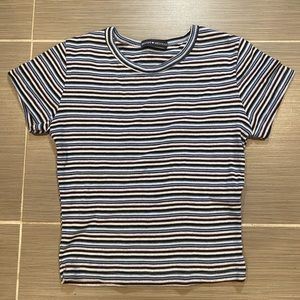 BRANDY MELVILLE rare cropped striped tee, 1 size